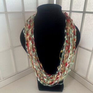 Multicolored Ribbon Necklace Jewelry